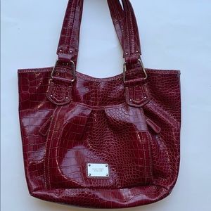 Red Crocodile Print Nine West Shoulder Bag/Purse